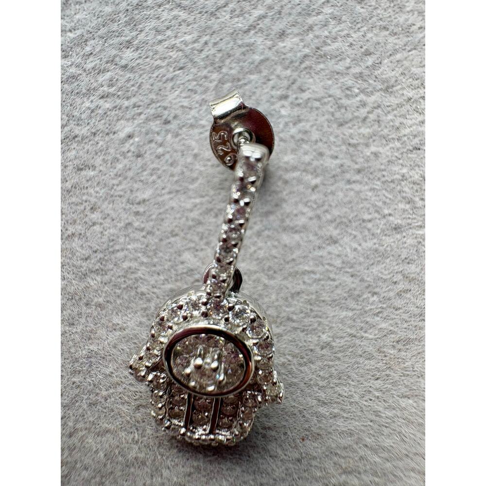 NWT Hamsa Moissanite Necklace & Earring Bundle - 925 Silver - Picture 7 of 10